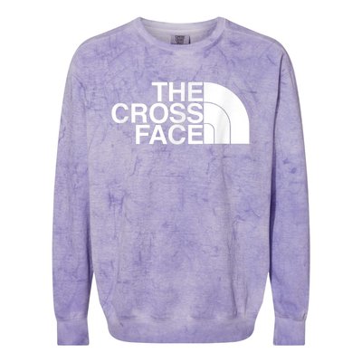 The Cross Face Wrestling Funny Gift Colorblast Crewneck Sweatshirt