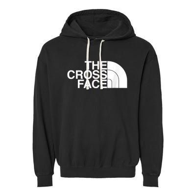 The Cross Face Wrestling Funny Gift Garment-Dyed Fleece Hoodie