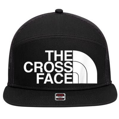 The Cross Face Wrestling Funny Gift 7 Panel Mesh Trucker Snapback Hat