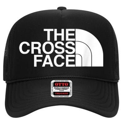 The Cross Face Wrestling Funny Gift High Crown Mesh Back Trucker Hat