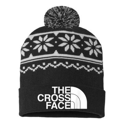 The Cross Face Wrestling Funny Gift USA-Made Snowflake Beanie