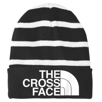 The Cross Face Wrestling Funny Gift Striped Beanie with Solid Band