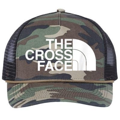 The Cross Face Wrestling Funny Gift Retro Rope Trucker Hat Cap