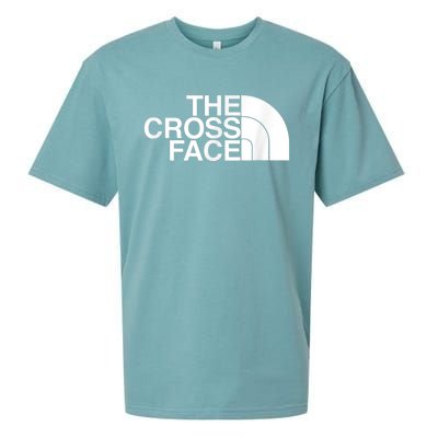 The Cross Face Wrestling Funny Gift Sueded Cloud Jersey T-Shirt