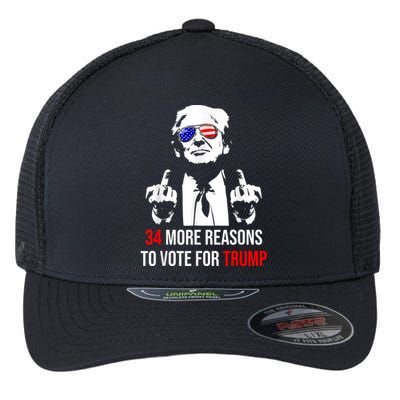 Trump Convicted Felon 34 More Reasons To Vote For Trump Flexfit Unipanel Trucker Cap