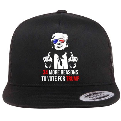 Trump Convicted Felon 34 More Reasons To Vote For Trump Flat Bill Trucker Hat