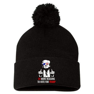 Trump Convicted Felon 34 More Reasons To Vote For Trump Pom Pom 12in Knit Beanie