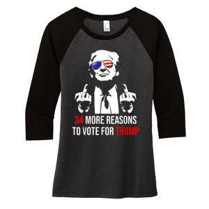 Trump Convicted Felon 34 More Reasons To Vote For Trump Women's Tri-Blend 3/4-Sleeve Raglan Shirt