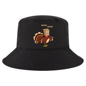 Thanksgiving Cat Funny Fake Cat Meow Thanksgiving Turkey Cool Comfort Performance Bucket Hat