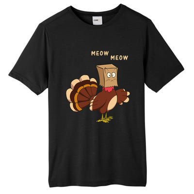 Thanksgiving Cat Funny Fake Cat Meow Thanksgiving Turkey Tall Fusion ChromaSoft Performance T-Shirt