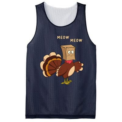 Thanksgiving Cat Funny Fake Cat Meow Thanksgiving Turkey Mesh Reversible Basketball Jersey Tank