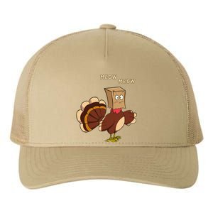 Thanksgiving Cat Funny Fake Cat Meow Thanksgiving Turkey Yupoong Adult 5-Panel Trucker Hat