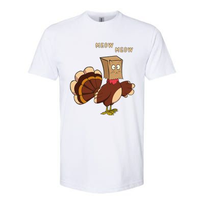 Thanksgiving Cat Funny Fake Cat Meow Thanksgiving Turkey Softstyle® CVC T-Shirt