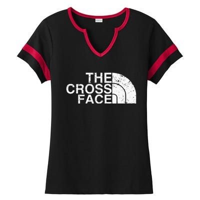 The Cross Face Vintage Classic Wrestling Freestyle Ladies Halftime Notch Neck Tee