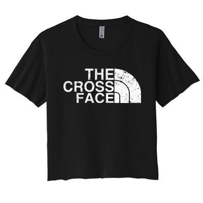 The Cross Face Vintage Classic Wrestling Freestyle Women's Crop Top Tee