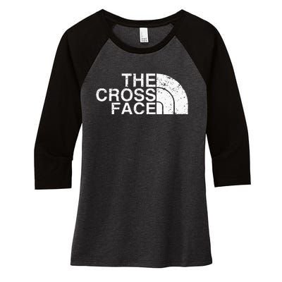 The Cross Face Vintage Classic Wrestling Freestyle Women's Tri-Blend 3/4-Sleeve Raglan Shirt