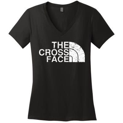 The Cross Face Vintage Classic Wrestling Freestyle Women's V-Neck T-Shirt