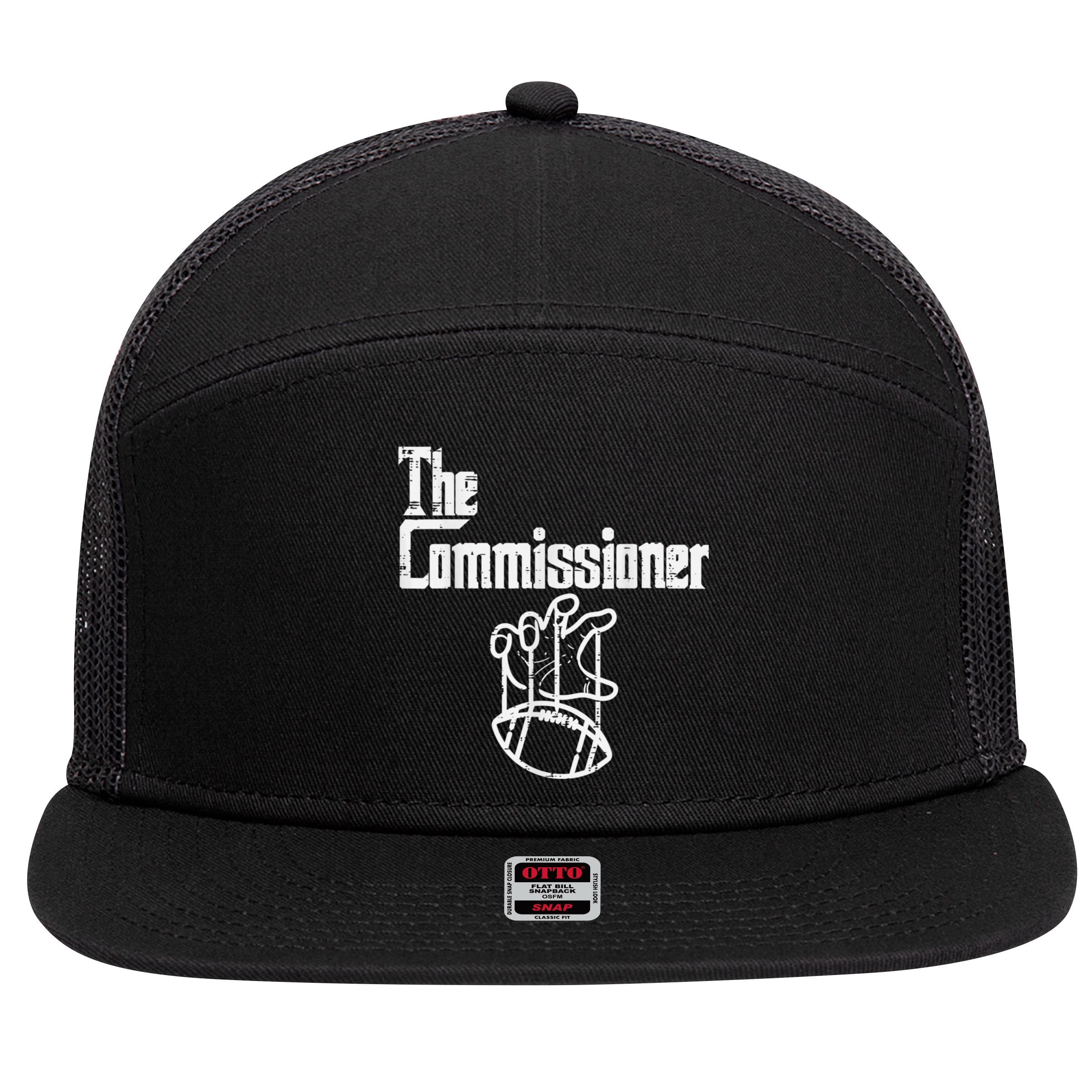 The Commissioner Fantasy Football 7 Panel Mesh Trucker Snapback Hat