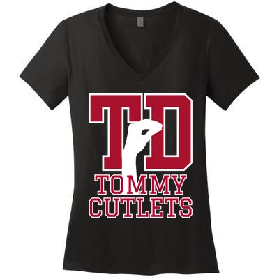 Tommy Cutlets Football Women's V-Neck T-Shirt