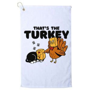 Thanksgiving Cat Funny Fake Cat Thanksgiving Turkey Platinum Collection Golf Towel