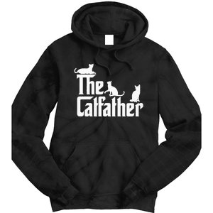 The CatFather Funny Cat Dad Cat Lover Gifts Tie Dye Hoodie