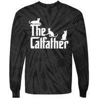 The CatFather Funny Cat Dad Cat Lover Gifts Tie-Dye Long Sleeve Shirt