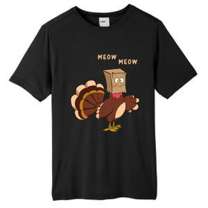 Thanksgiving Cat Funny Fake Cat Meow Thanksgiving Turkey Gift Tall Fusion ChromaSoft Performance T-Shirt