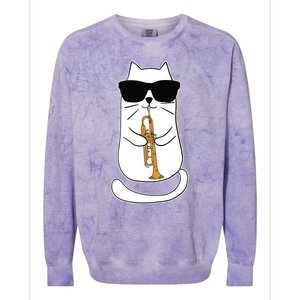 Trumpet Cat Funny Trumpet Player Colorblast Crewneck Sweatshirt