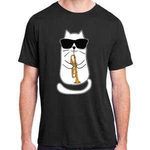 Trumpet Cat Funny Trumpet Player Adult ChromaSoft Performance T-Shirt