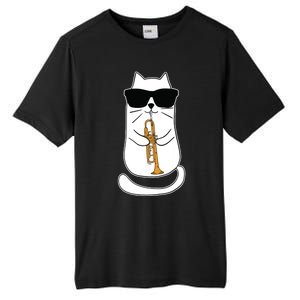 Trumpet Cat Funny Trumpet Player Tall Fusion ChromaSoft Performance T-Shirt