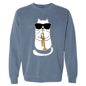 Trumpet Cat Funny Trumpet Player Garment-Dyed Sweatshirt