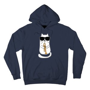 Trumpet Cat Funny Trumpet Player Hoodie