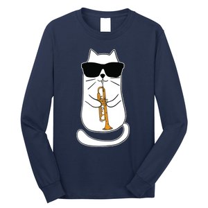 Trumpet Cat Funny Trumpet Player Long Sleeve Shirt