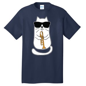 Trumpet Cat Funny Trumpet Player Tall T-Shirt