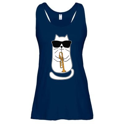 Trumpet Cat Funny Trumpet Player Ladies Essential Flowy Tank