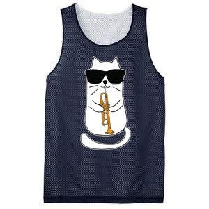 Trumpet Cat Funny Trumpet Player Mesh Reversible Basketball Jersey Tank