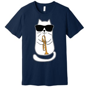 Trumpet Cat Funny Trumpet Player Premium T-Shirt