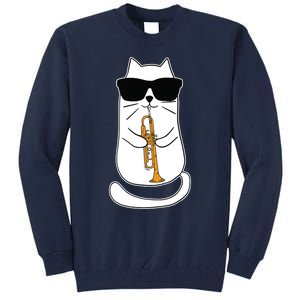 Trumpet Cat Funny Trumpet Player Tall Sweatshirt