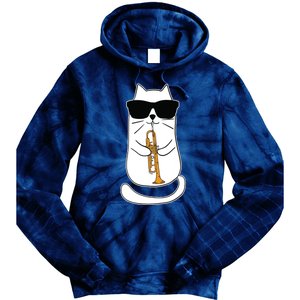 Trumpet Cat Funny Trumpet Player Tie Dye Hoodie