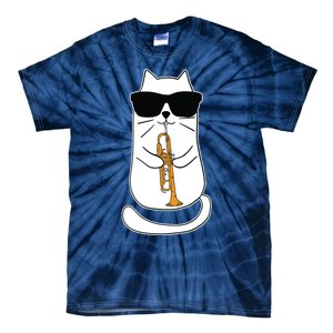 Trumpet Cat Funny Trumpet Player Tie-Dye T-Shirt