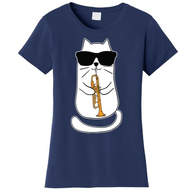 Trumpet Cat Funny Trumpet Player Women's T-Shirt