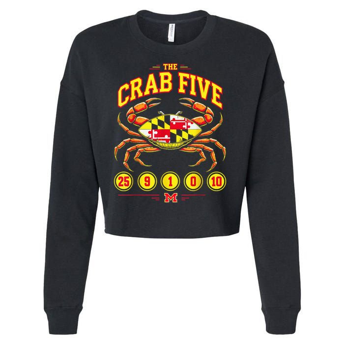 The Crab Five Crab Flag Maryland Cropped Pullover Crew