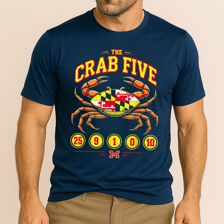 The Crab Five Crab Flag Maryland Performance Shirt