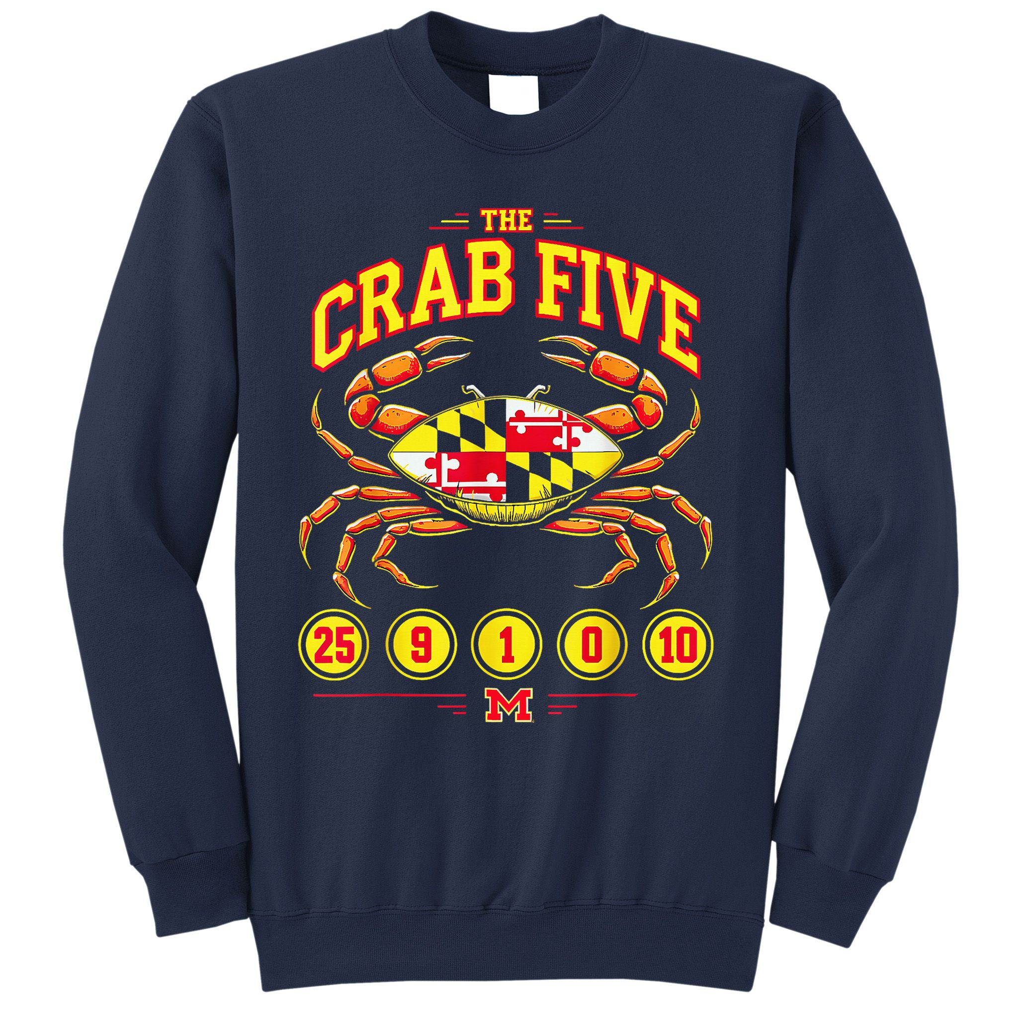 The Crab Five Crab Flag Maryland Sweatshirt