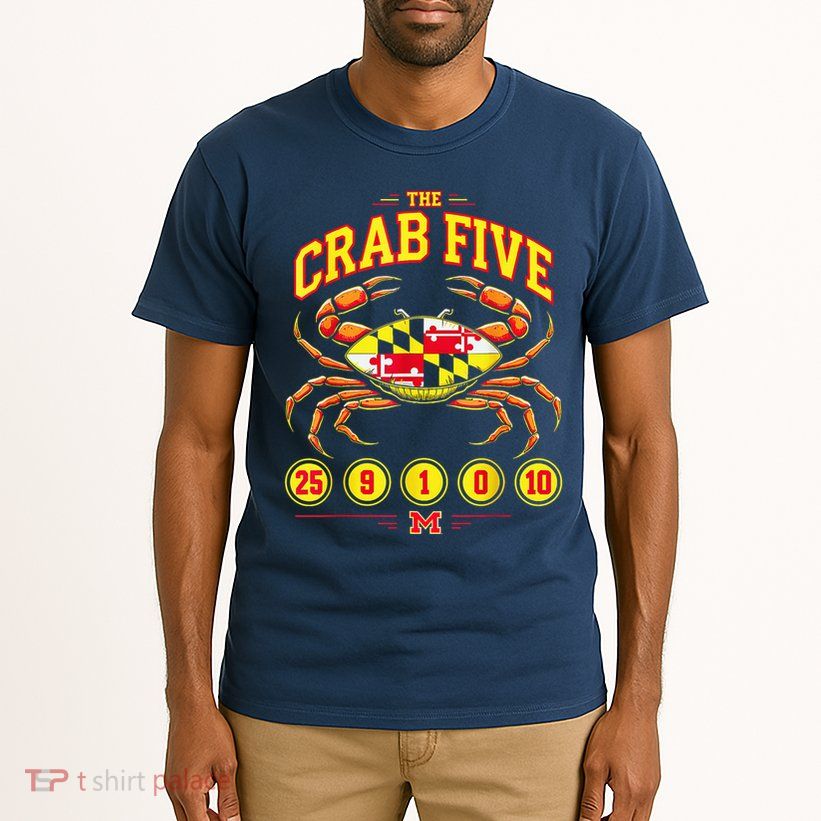 The Crab Five Crab Flag Maryland Tall T-Shirt
