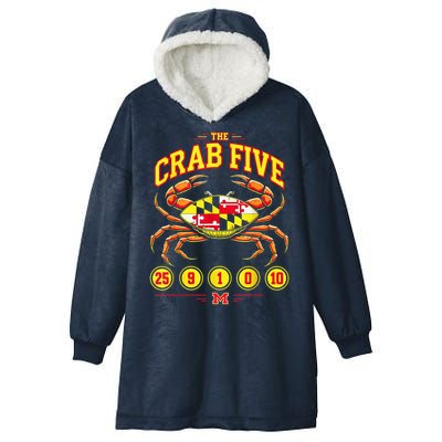 The Crab Five Crab Flag Maryland Hooded Wearable Blanket