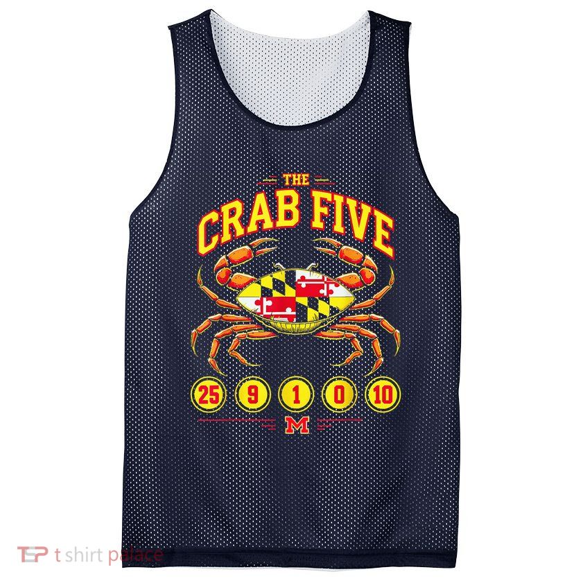 The Crab Five Crab Flag Maryland Mesh Reversible Basketball Jersey Tank