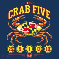The Crab Five Crab Flag Maryland Magnet
