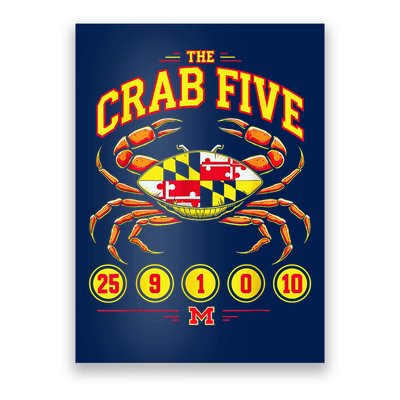The Crab Five Crab Flag Maryland Poster