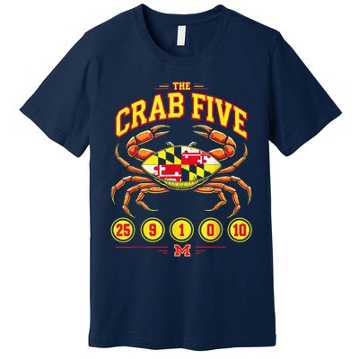 The Crab Five Crab Flag Maryland Premium T-Shirt